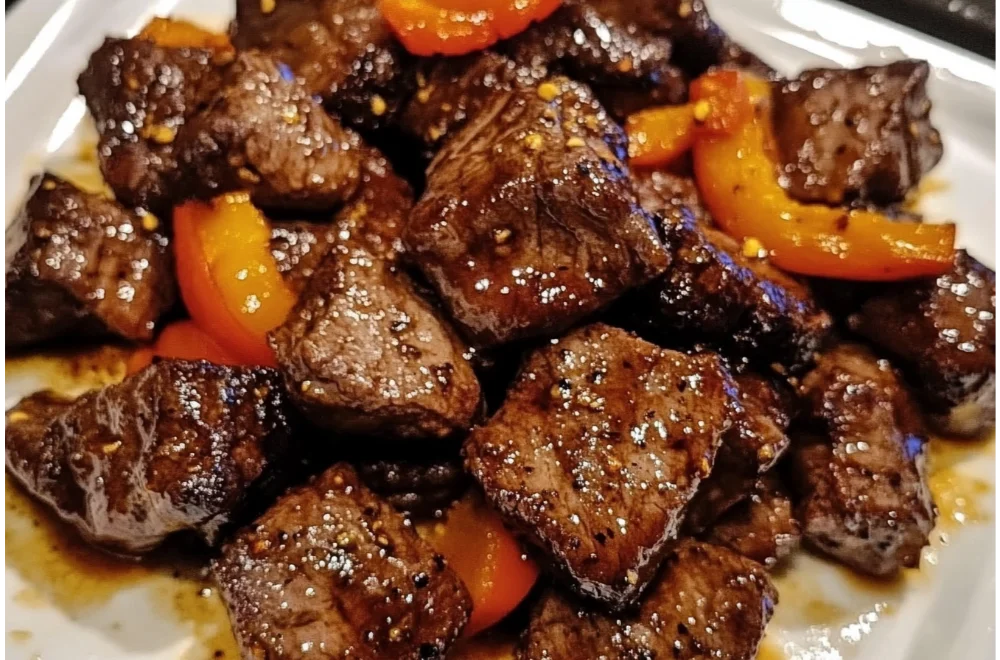 Air Fryer Honey Garlic Steak Sweet Pepper Bites Recipe