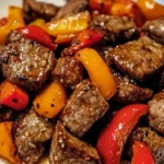 Air Fryer Honey Garlic Steak Sweet Pepper Bites Recipe