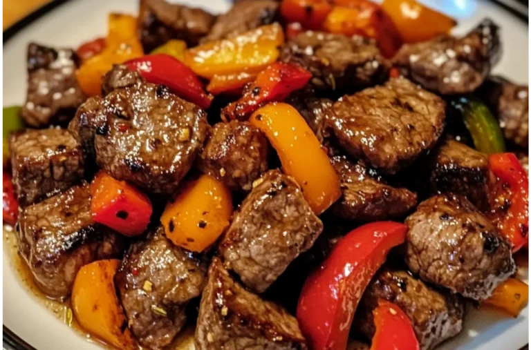 Air Fryer Honey Garlic Steak Sweet Pepper Bites Recipe