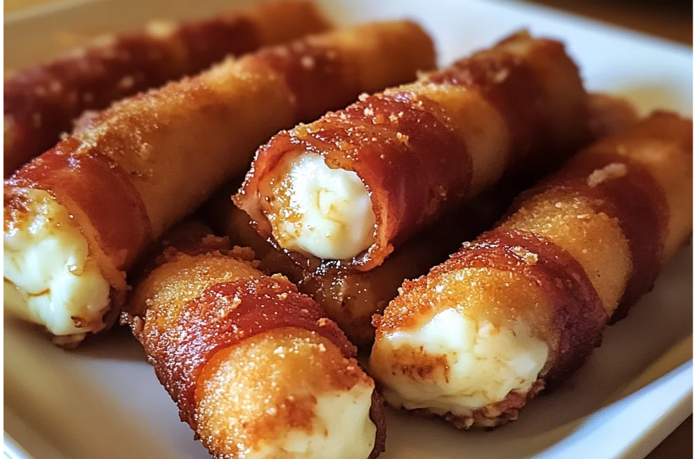 BBQ Bacon-Wrapped Mozzarella Sticks – Easy & Irresistible