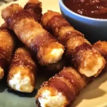 BBQ Bacon-Wrapped Mozzarella Sticks – Easy & Irresistible