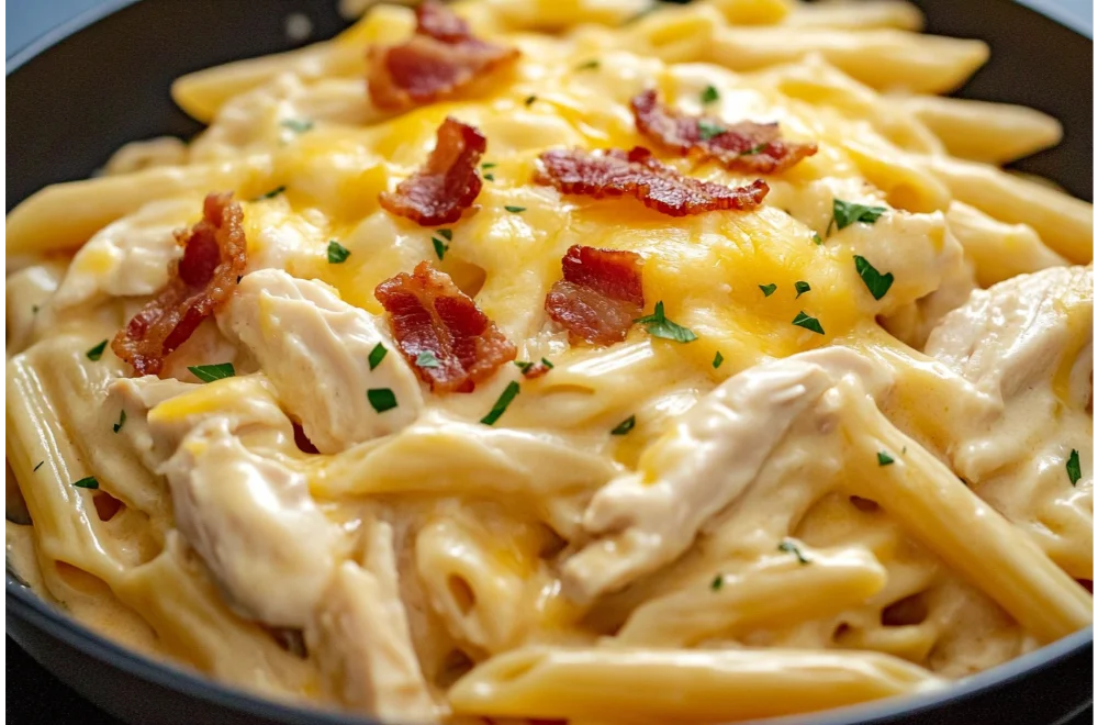 Cheesy Bacon Ranch Crack Chicken Penne – Easy Dinner Idea