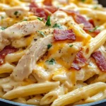 Cheesy Bacon Ranch Crack Chicken Penne – Easy Dinner Idea