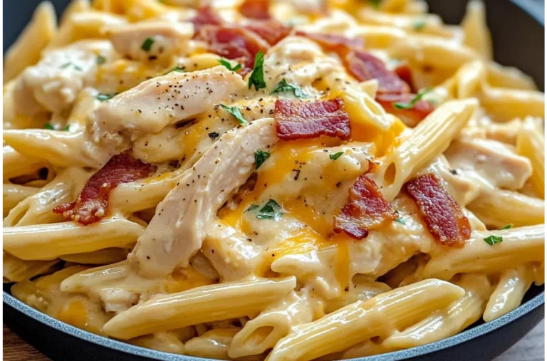 Cheesy Bacon Ranch Crack Chicken Penne – Easy Dinner Idea