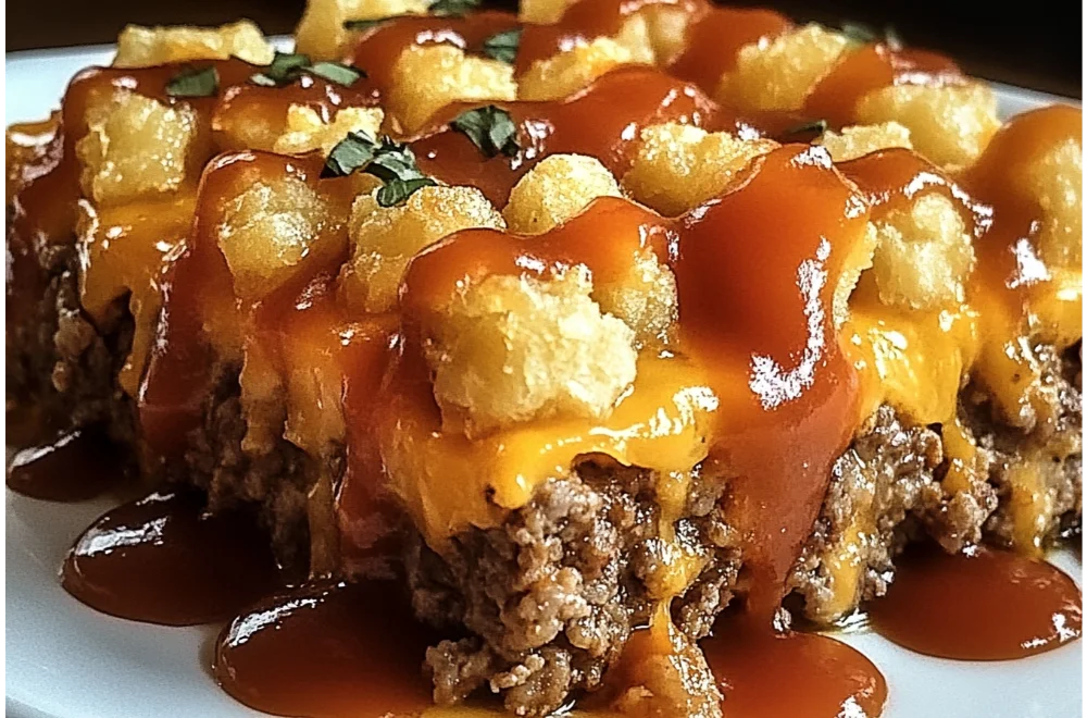 Delicious Cheesy Tater Tot Meatloaf Casserole for Dinner