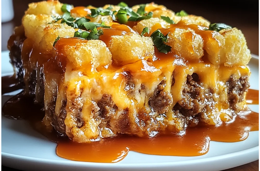 Delicious Cheesy Tater Tot Meatloaf Casserole for Dinner