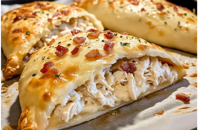 Delicious Chicken Bacon Ranch Calzone for Dinner Tonight!