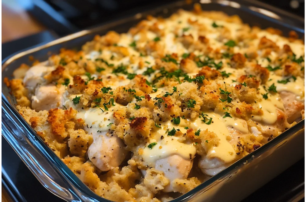 Chicken & Stuffing Bake – Easy, Comforting, and Delicious