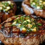 Grilled Ribeye Steaks with Garlic Herb Butter Recipe