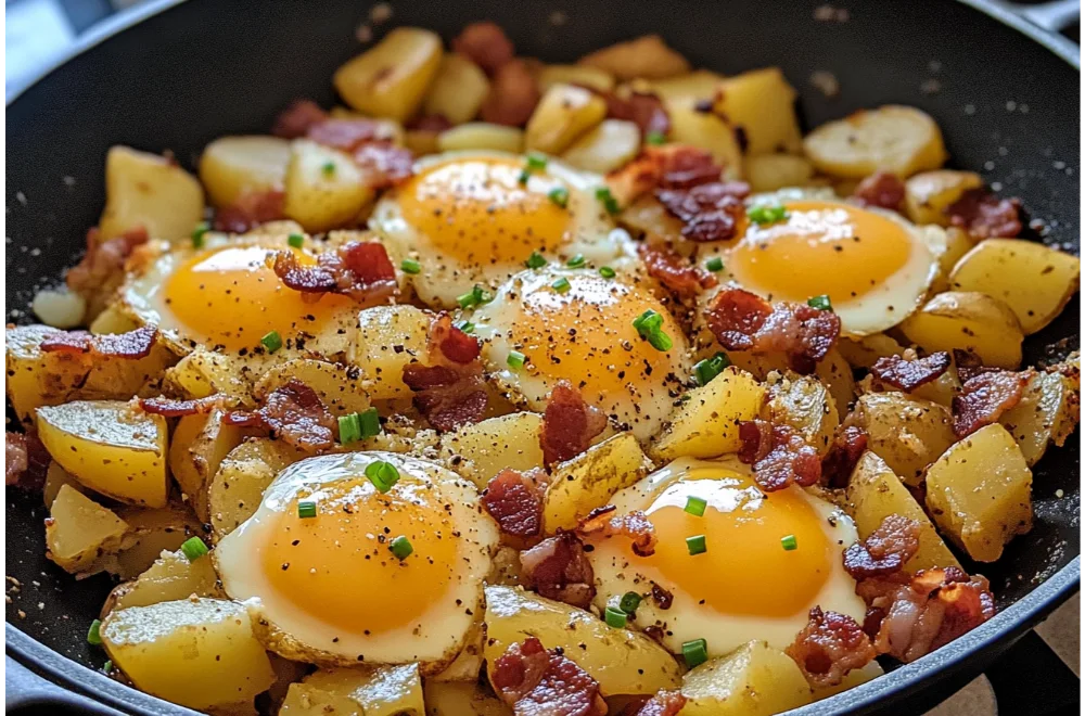 Easy Loaded Potato & Bacon Breakfast Skillet Recipe