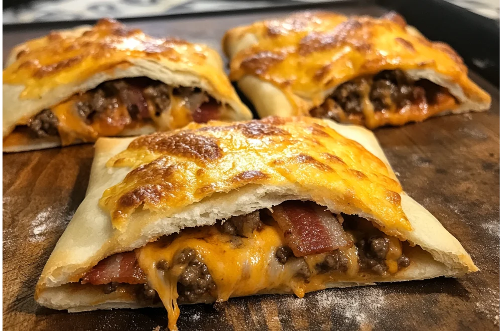 Ooey-Gooey Bacon Cheeseburger Pizza Pockets: Easy & Tasty