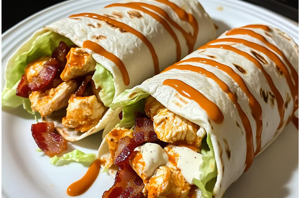 Quick and Easy Crispy Buffalo Chicken Bacon Ranch Wraps