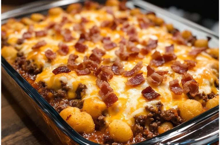 Delicious Smoky BBQ Bacon Cheeseburger Casserole Recipe