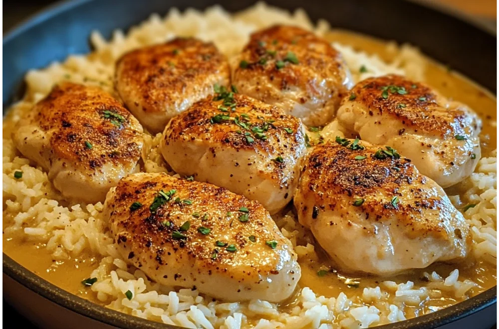 One-Pan Smothered Chicken and Rice - Easy Comfort Food