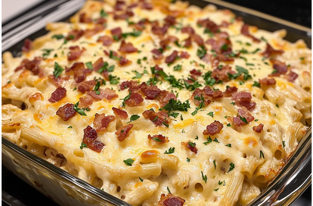 Cheesy Bacon Ranch Ziti Bake: Easy and Delicious Comfort