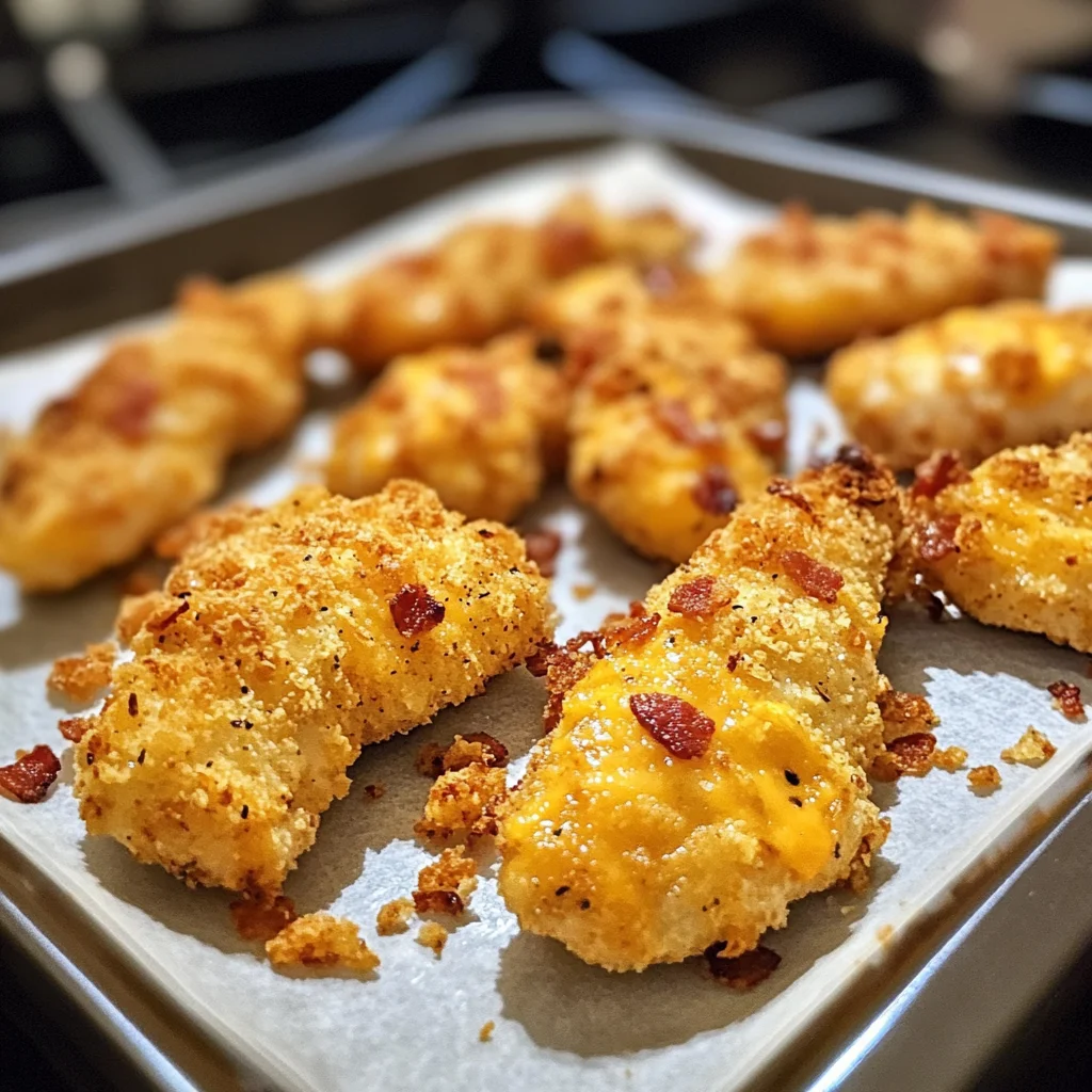 Crispy Smoky Bacon Cheddar Crusted Chicken Fingers Recipe