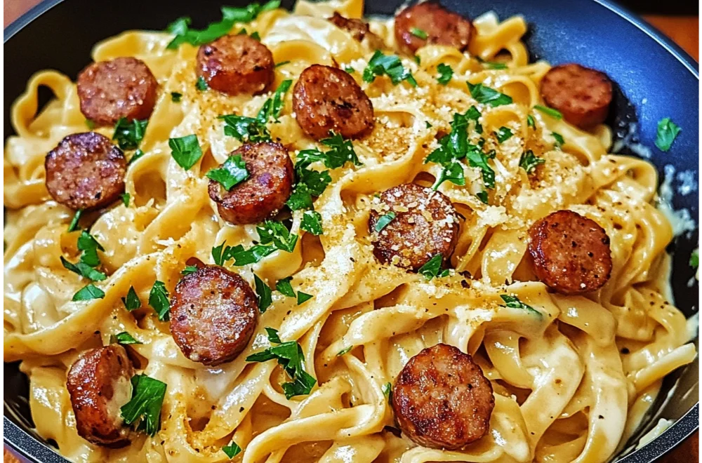 Cajun Smoked Sausage Alfredo Pasta – Spicy & Creamy Delight