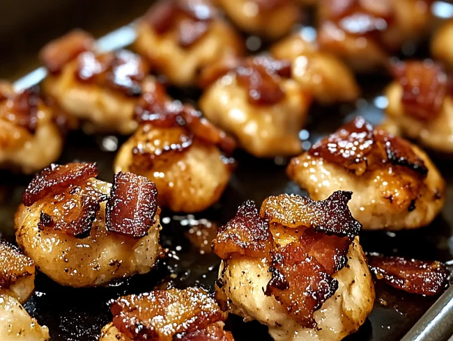 Crispy Maple Bacon Chicken Bites - Sweet & Savory Delight!