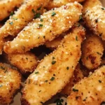 Garlic Butter Parmesan Chicken Strips – Crispy & Cheesy