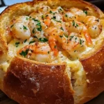 Stuffed Seafood Bread Bowl – Easy, Cheesy, and Flavorful