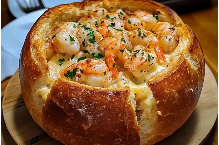 Stuffed Seafood Bread Bowl – Easy, Cheesy, and Flavorful