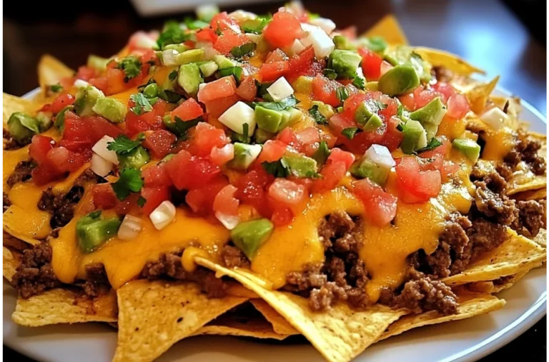 Make these Ultimate Beef Nachos with seasoned beef, gooey cheese, and fresh toppings. The perfect party snack or game-day treat!