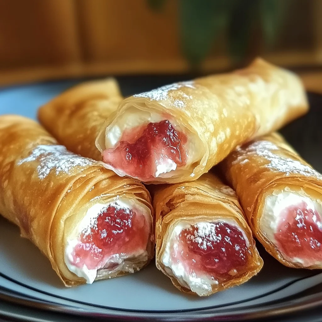 Strawberry Cheesecake Stuffed Eggrolls: A Sweet Delight