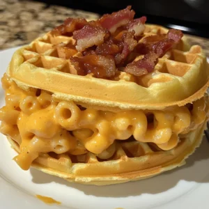 BBQ Bacon Mac & Cheese Waffle Sandwiches Recipe