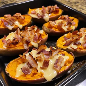 BBQ Bacon Ranch Loaded Sweet Potato Skins Recipe