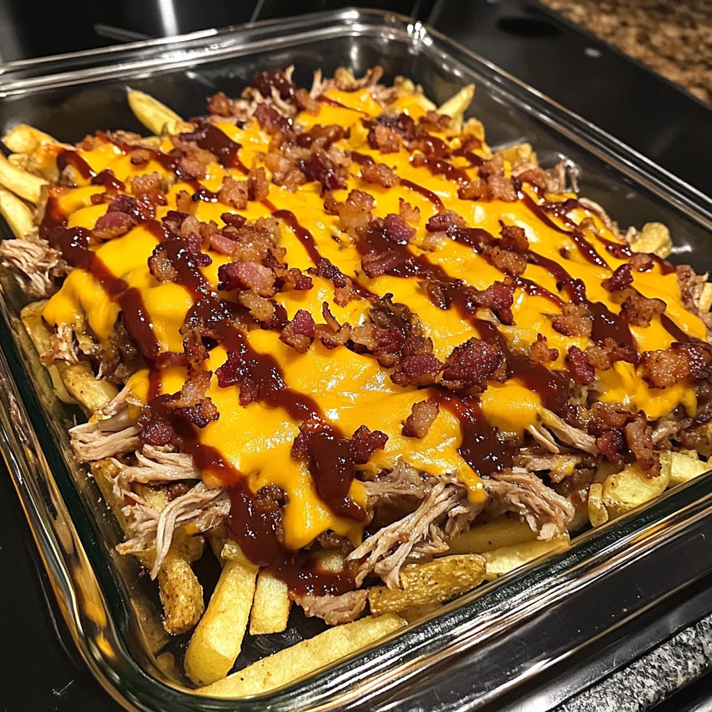 Loaded Bacon BBQ Pulled Pork Fries Recipe