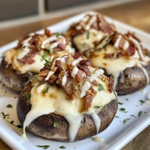 Bacon Ranch Pizza Stuffed Mushrooms Recipe