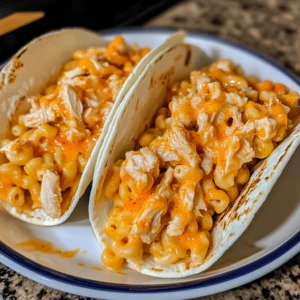 Buffalo Chicken Mac & Cheese Tacos