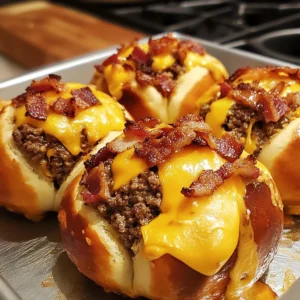 Cheesy Bacon Cheeseburger Pretzel Bombs Recipe