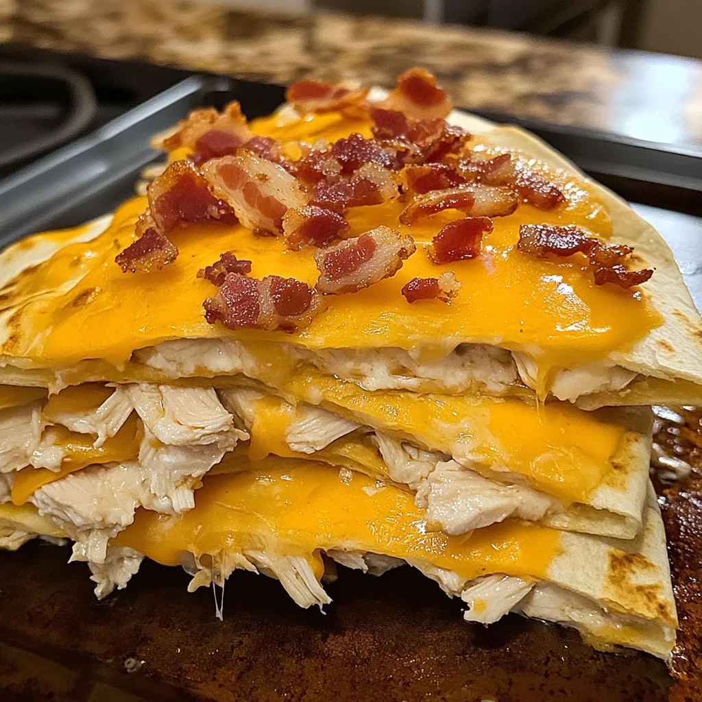 Cheesy Bacon Ranch Chicken Quesadillas Recipe