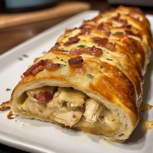 Cheesy Bacon Ranch Chicken Stromboli Recipe