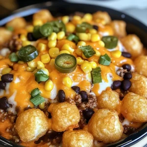 Cheesy Loaded Nacho Tater Tot Casserole Recipe