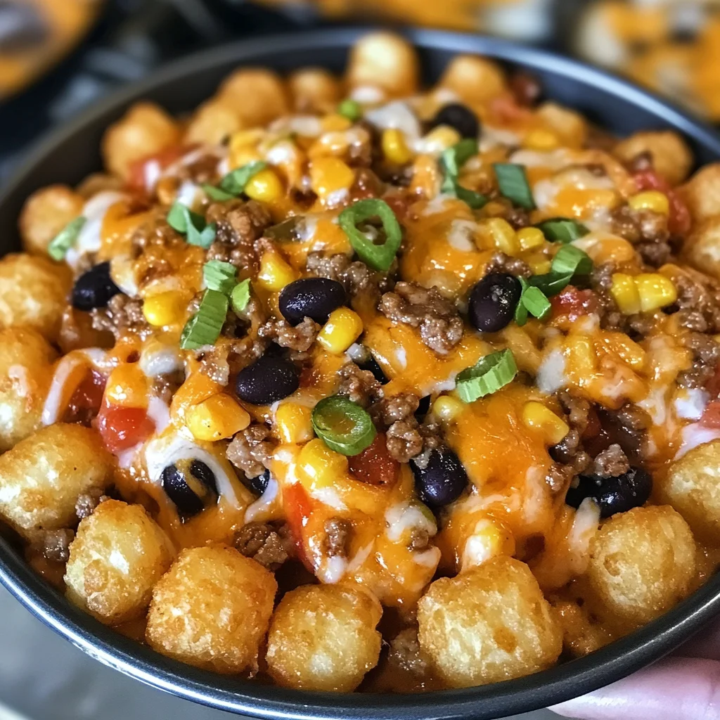 Cheesy Loaded Nacho Tater Tot Casserole Recipe