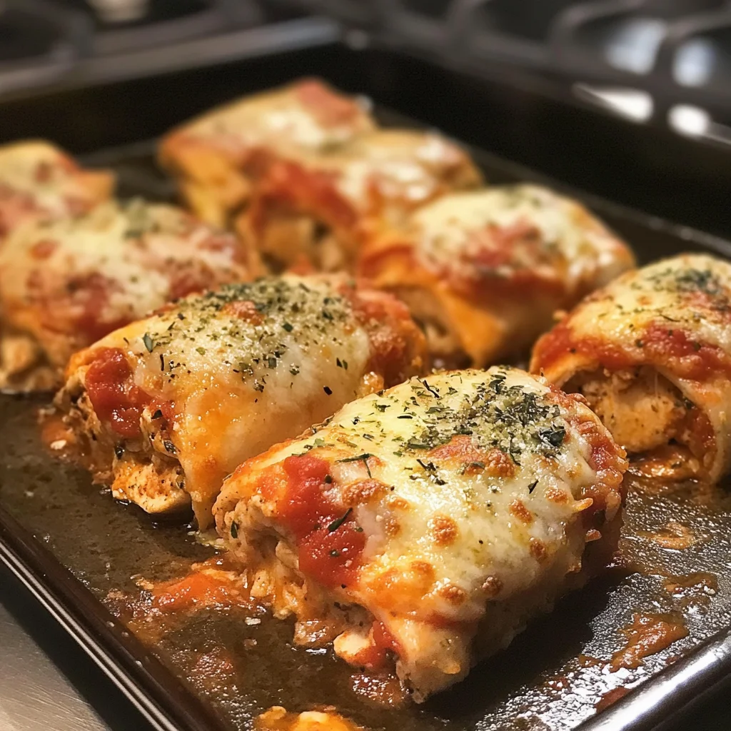 Cheesy Pizza Stuffed Chicken Rollups Recipe