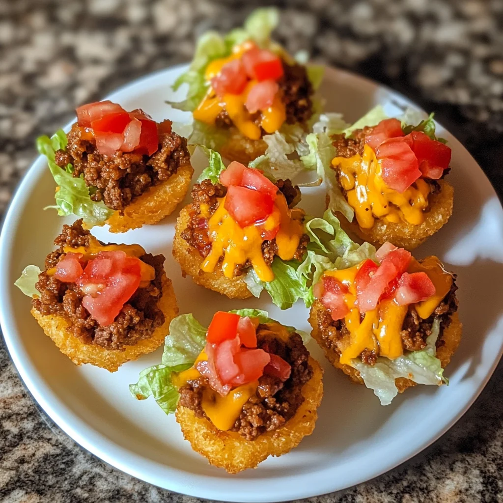 Cheesy Taco Stuffed Tater Tot Cups Recipe