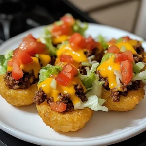 Cheesy Taco Stuffed Tater Tot Cups Recipe