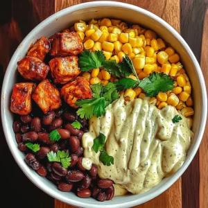 Chipotle Chicken Bowl with Black Beans & Creamy Sauce