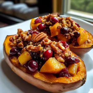 Delicious Cranberry Apple Twice-Baked Sweet Potatoes