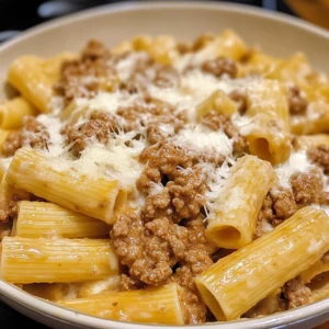 Creamy Parmesan Beef Rigatoni Recipe