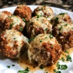 Crispy Garlic Parmesan Cheese Stuffed Meatballs Recipe