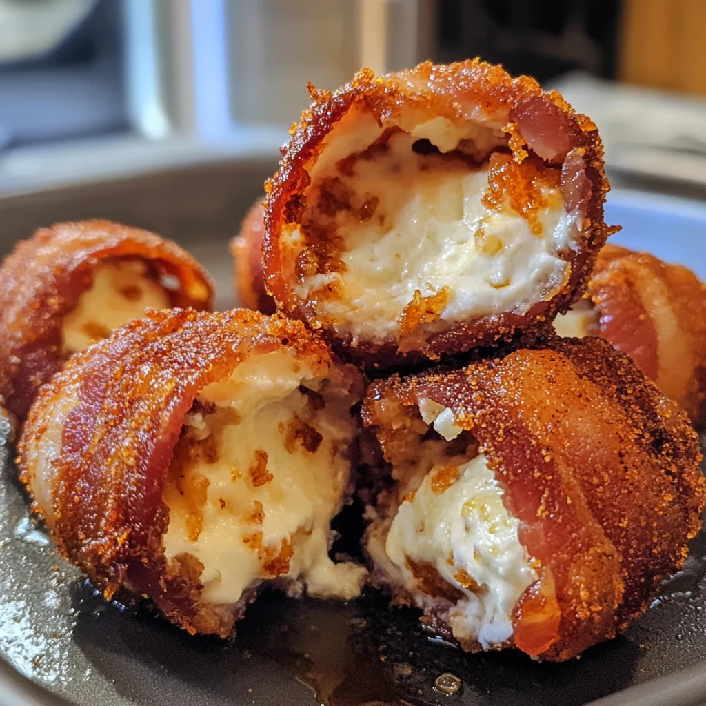 Crispy Honey Garlic Bacon Wrapped Cheese Bombs Recipe
