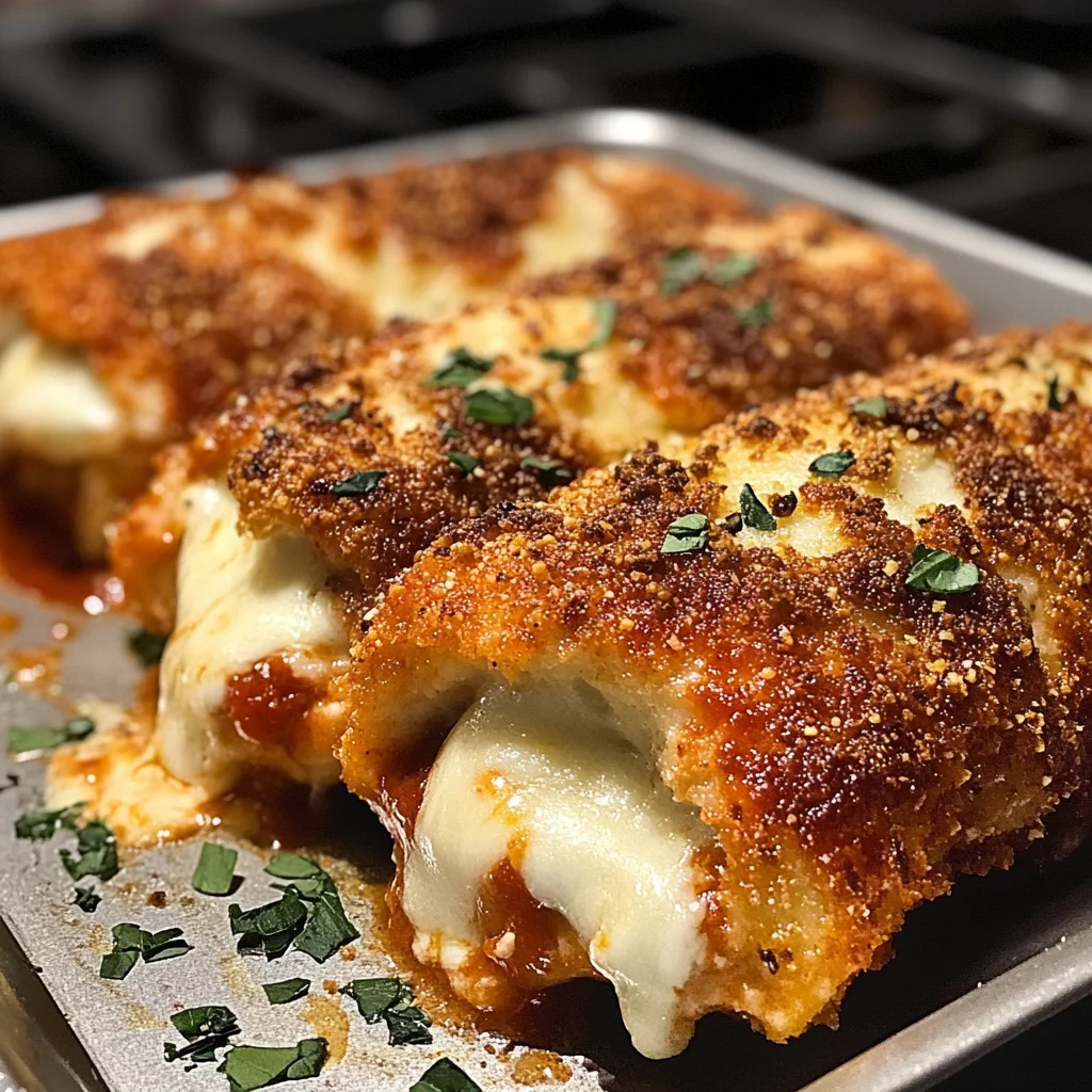 Crispy Mozzarella Stuffed Chicken Parmesan Rolls Recipe