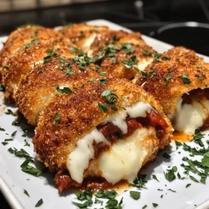Crispy Mozzarella Stuffed Chicken Parmesan Rolls Recipe