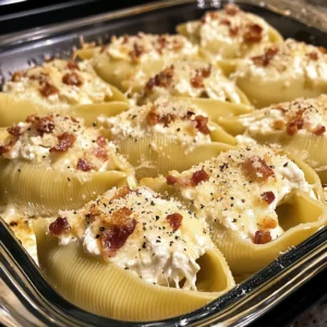 Garlic Parmesan Chicken & Bacon Stuffed Shells Recipe
