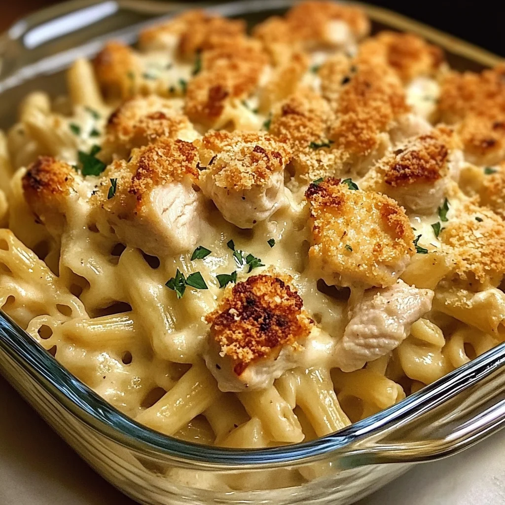 Creamy Garlic Parmesan Chicken Pasta Bake Recipe