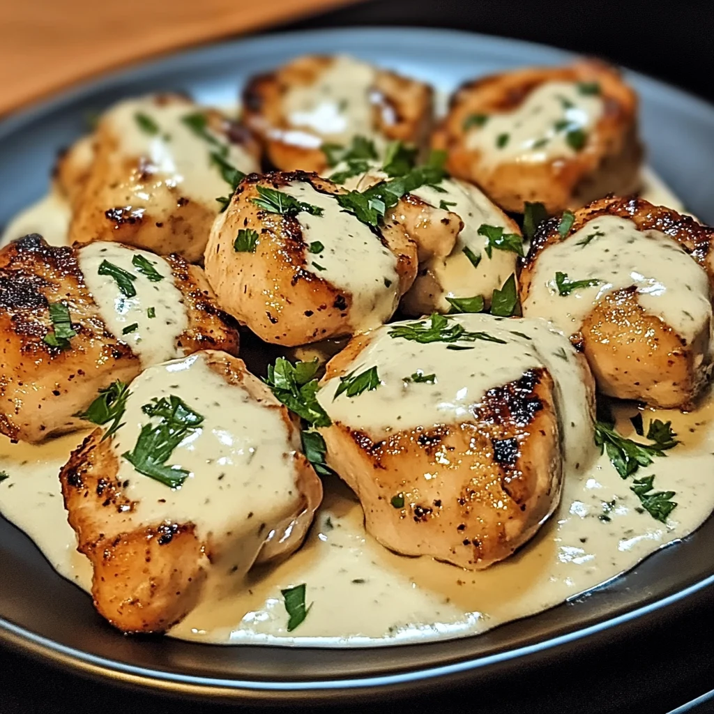 Grilled Chicken Bites with Creamy Garlic Sauce Recipe